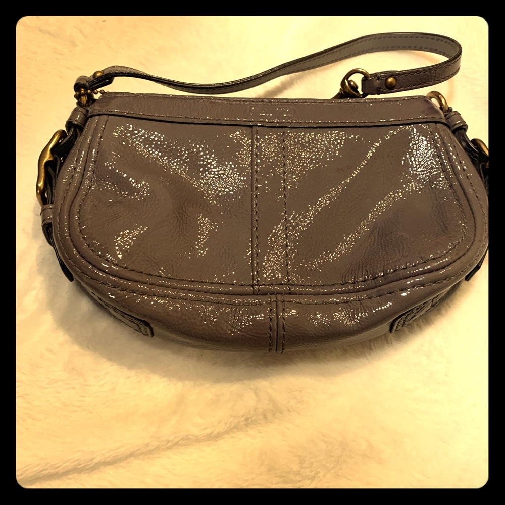 Grey coach wristlet purse